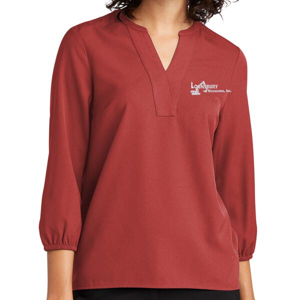 Women's Stretch Crepe 3/4-Sleeve Blouse Thumbnail