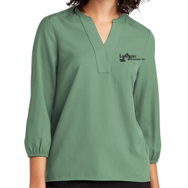 Women's Stretch Crepe 3/4-Sleeve Blouse Thumbnail
